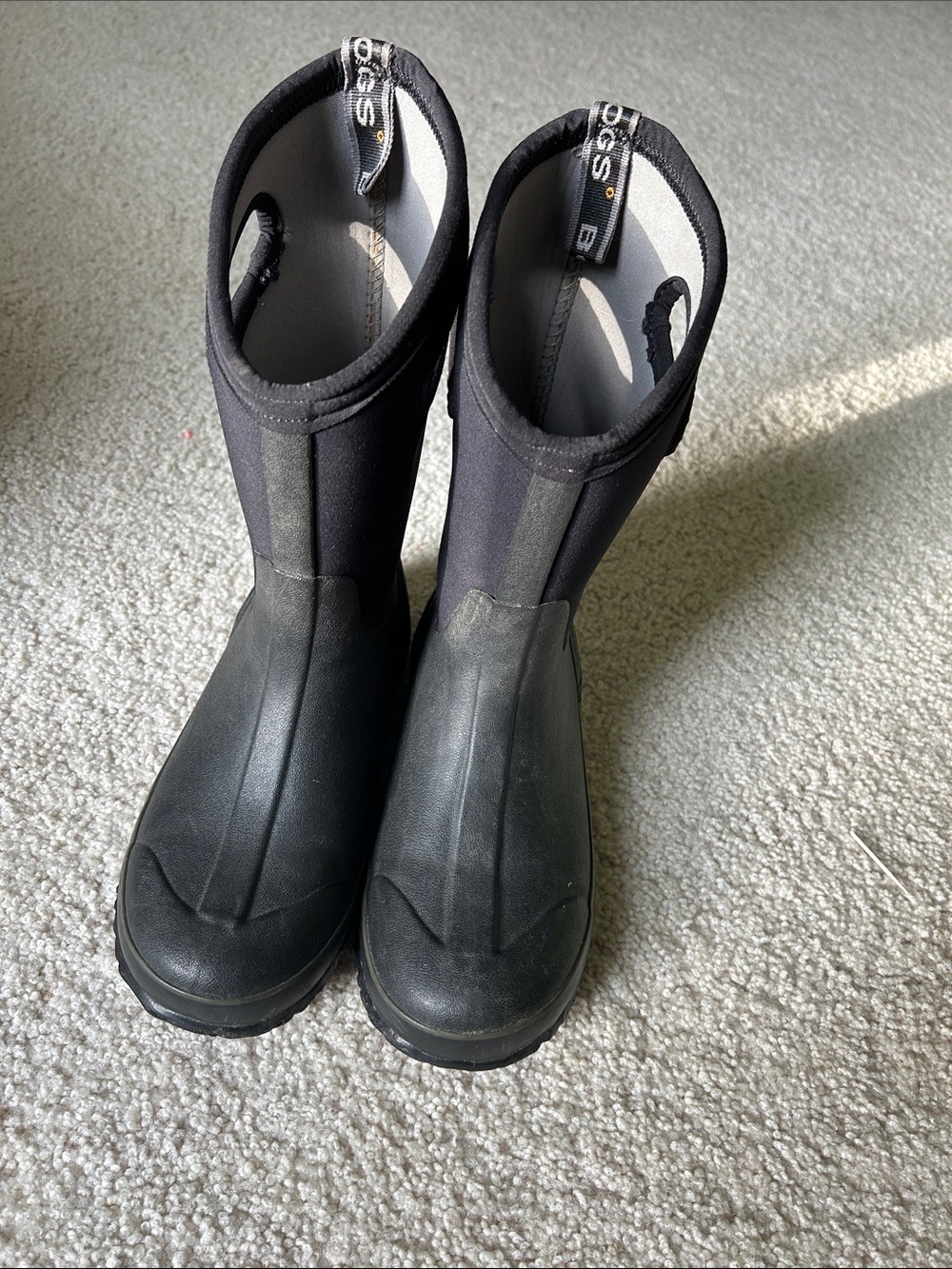 Bogs Classic High Kids Black Waterproof Rain Boots - Size Youth 5